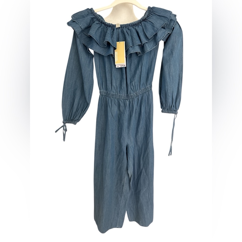Michael Kors NEW Blue Denim‎ Jumpsuit XXS $175